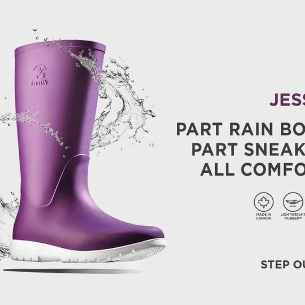 BRAND NEW women kamik jessie dark purple rain boots size US 5 - Picture 5 of 5